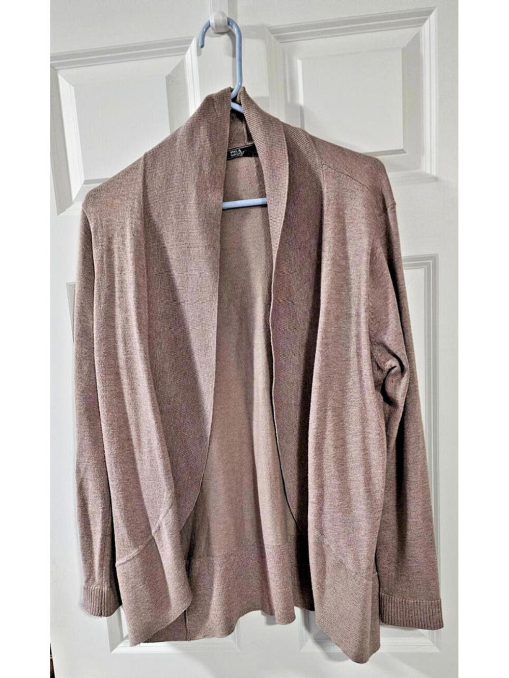89th & Madison Open Front Cardigan Sweater Womens Large Mocha SZ L